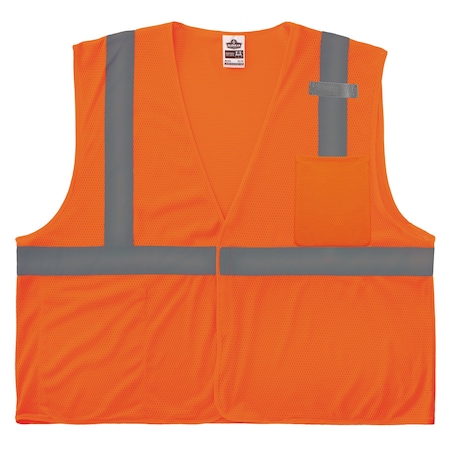 Ergodyne Hi-Vis Safety Vest M Class 2 , Hook & Loop 1 Mic Tab 8210HL-S